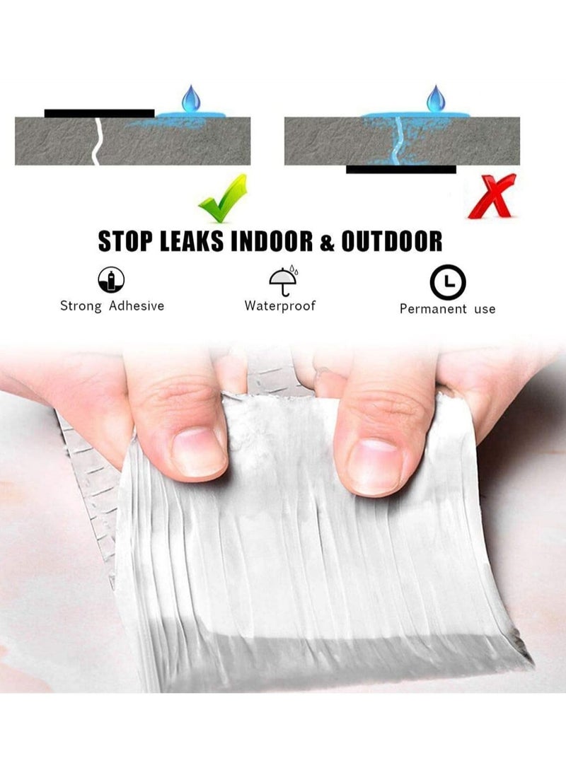 SYOSI Aluminum Foil Butyl Tape Professional Super Waterproof Sealing Self Adhesive Adhesive Tape Kitchen and Bathroom House Roof Mending Materials for Pipes Patch Holes (1 Roll)  - Image 3