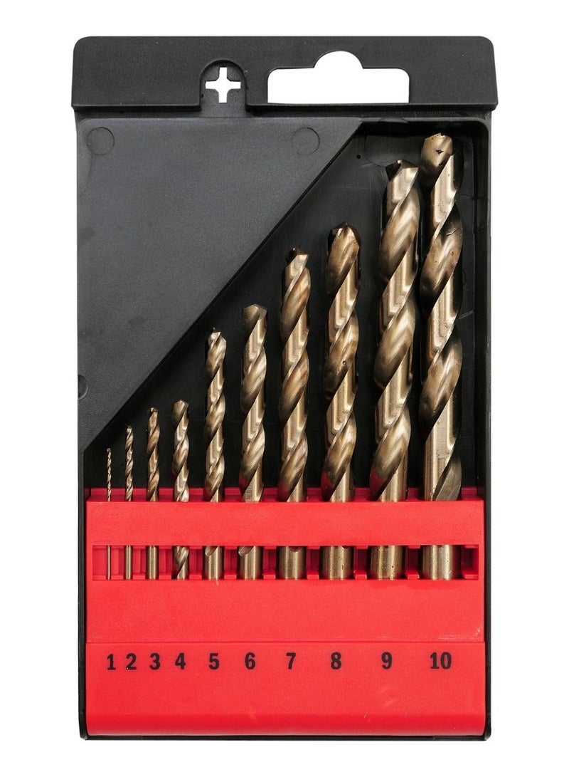 Yato YATO Twist Drill Bit Co-HSS 10pcs/set 1-10mm in Plastic Box