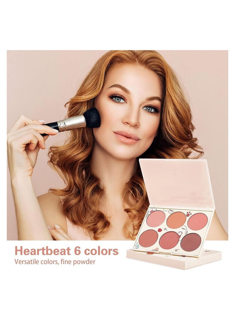 SYOSI 6 Colors Pearlescent Blushes Powder Bright Facial Blushes Profile And Highlight Blushes Facial Beauty Makeup Blushes Glow on - Image 2