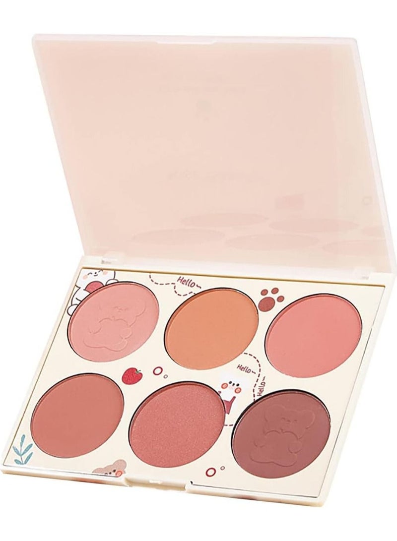 SYOSI 6 Colors Pearlescent Blushes Powder Bright Facial Blushes Profile And Highlight Blushes Facial Beauty Makeup Blushes Glow on - Image 1