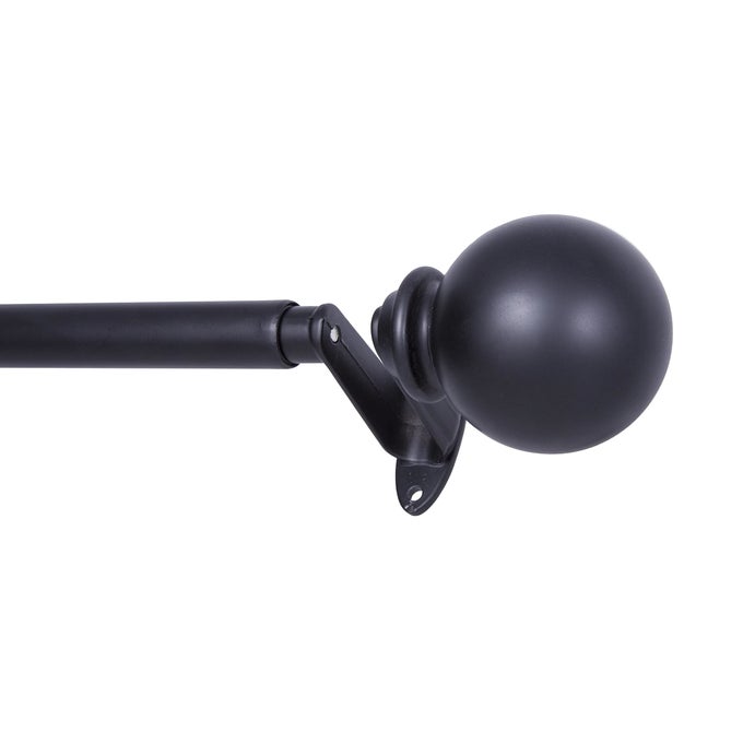 SN45045 PHILIP BALL END BLACKOUT ROOM DARKENING WRAP AROUND DECORATIVE CURTAIN ROD 3666 ADJUSTABLE LENGTH MATTE BLACK FINISH 34 DIAMETER STEEL TUBE