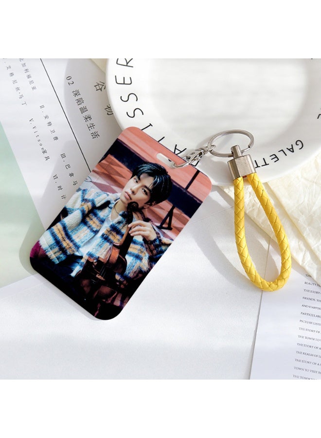 NIBEMINENT 1 - Piece STRAYKIDS Kpop Photo Card Holder Pendant Key Chain ID Badge Holder ID Card Holder Photo Card Protector for School ID Office ID Access Card for Women Girls