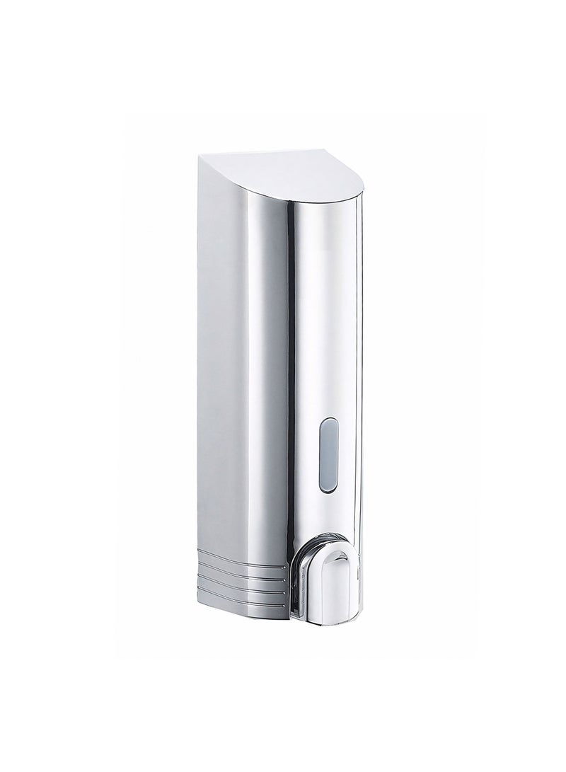 Beram Wall Mounted Chrome Finished Soap Dispenser 400ml Refillable Glossy Silver Liquid Dispenser for Bathroom & Kitchen Sleek Push Button Design - Image 1