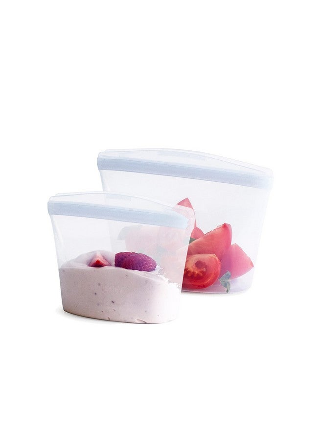 Stasher Premium Silicone Reusable Food Storage Bags, 2-Pack, Clear | Multi-Use Food Storage Bags, Lunch Bag, Travel Containers | BPA Free, Leak-free, Dishwasher-Safe, Eco-friendly - Image 1