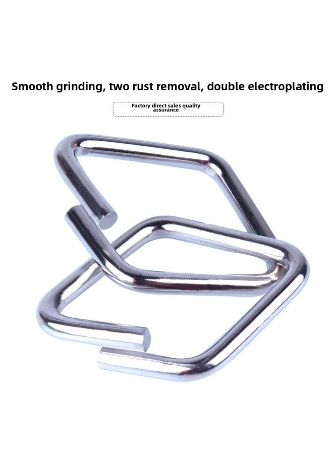 Metal Nine Linked Rings Intelligence Toy Set Children Stress Relief Unlocking Toys Kongming Lock Brain Exercise Iron Toys For Kids-Color:EPP27 Intelligence Buckle English Version  - Image 3