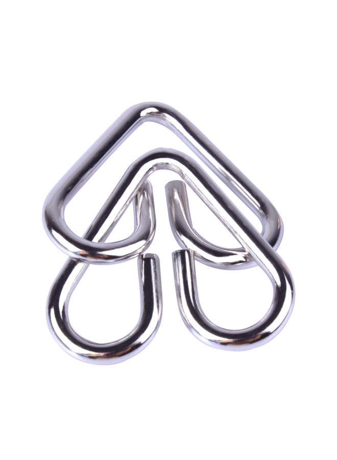 Metal Nine Linked Rings Intelligence Toy Set Children Stress Relief Unlocking Toys Kongming Lock Brain Exercise Iron Toys For Kids-Color:EPP27 Intelligence Buckle English Version  - Image 5