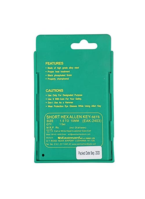 Eastman EASTMAN Hex Allen Keys set of 9 CRV Steel Precision Metric AntiAbrasion Coating Organized Storage Box EAK2403  - Image 3