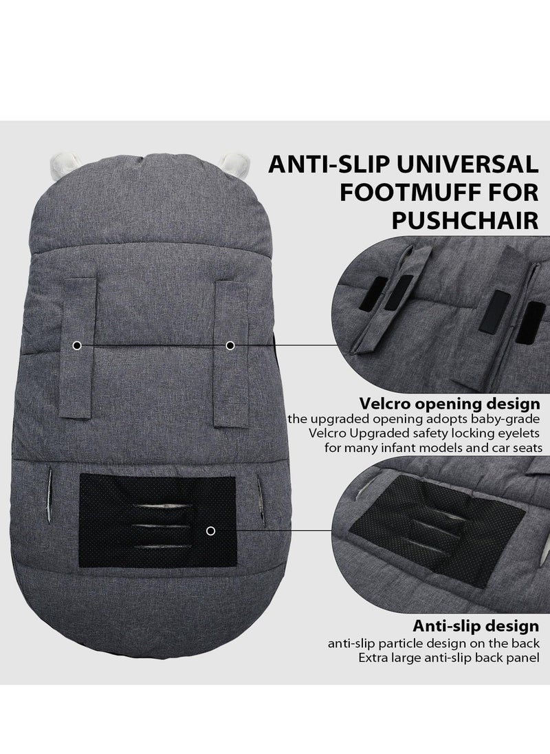 Generic - Pushchair Pram Footmuffs, Universal Warm Stroller Sleeping Bag, Winter Warm Cosy Toes for Pushchair, Waterproof Windproof Anti-Slip Sherpa Lining & Fleece Hood Machine Washable - Image 1