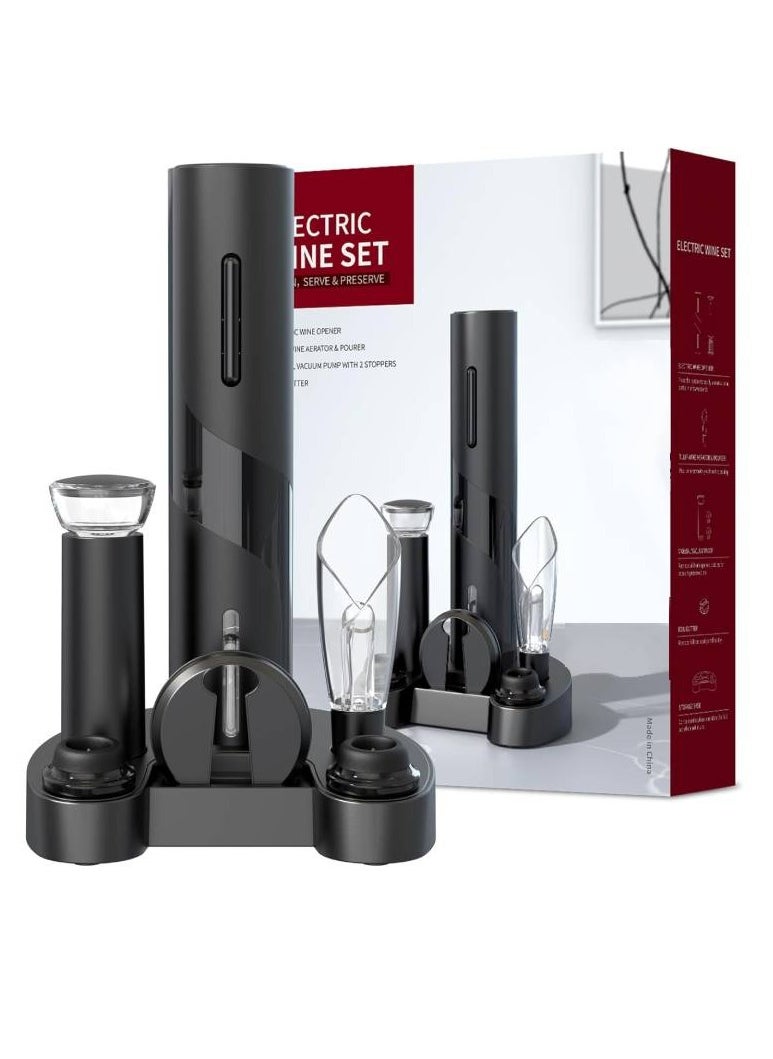 Royal Polar Automatic Electric Wine Bottle Corkscrew opener  with Foil Cutter, Wine Pour, Wine Stopper Vacuum Preservation Stoppers and Storage Base  - Image 1