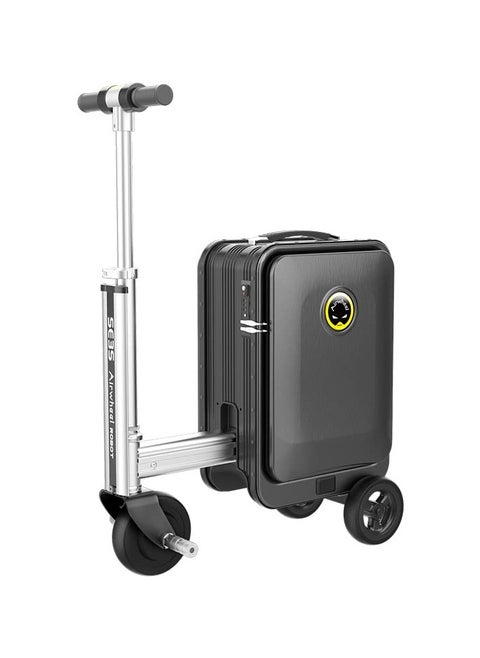 Airwheel SE3S Smart Travel Bag Electric Scooter with 250W Motor, Speed ​​up to 13km/h, Controlled via Mobile App, 73.26Wh Lithium-ion Battery (Removable), Charge your devices via external USB ports, Load weight up to 110kg, Allowed to be taken on plane, Bag weight up to 10kg, TSA security lock, LED ambient lighting, Storage space up to 20L