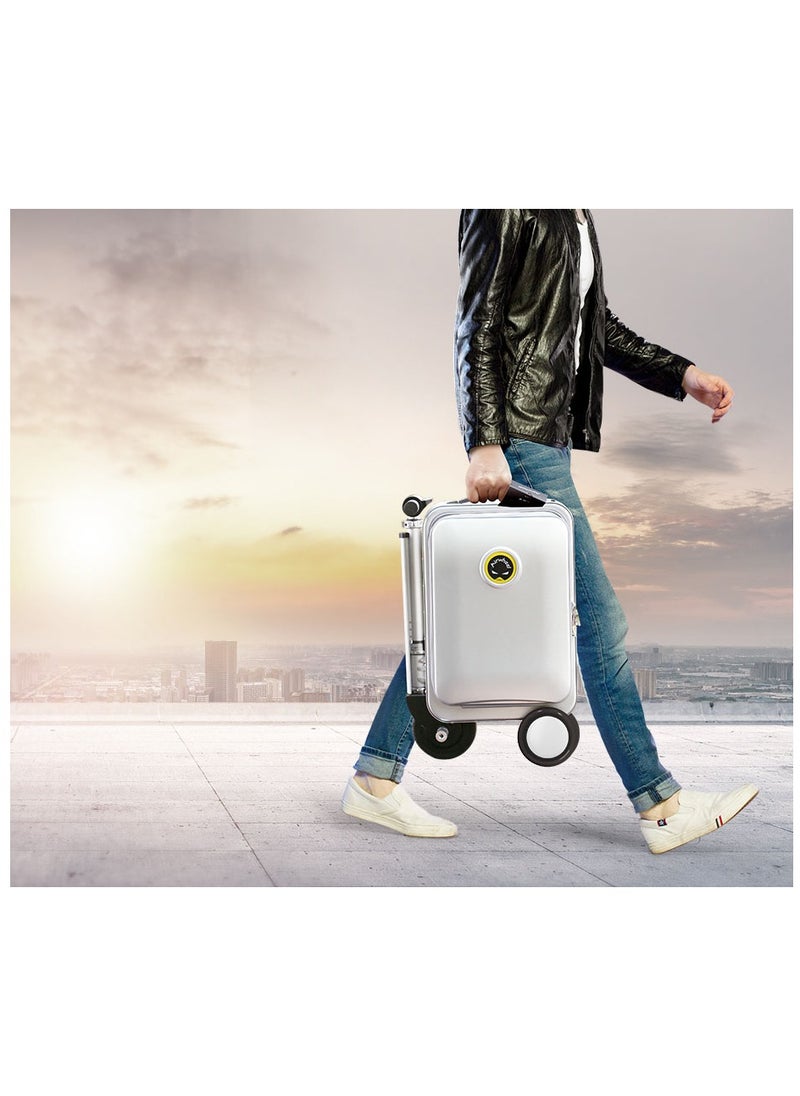 Airwheel SE3S Smart Travel Bag Electric Scooter with 250W Motor, Speed ​​up to 13km/h, Controlled via Mobile App, 73.26Wh Lithium-ion Battery (Removable), Charge your devices via external USB ports, Load weight up to 110kg, Allowed to be taken on plane, Bag weight up to 10kg, TSA security lock, LED ambient lighting, Storage space up to 20L