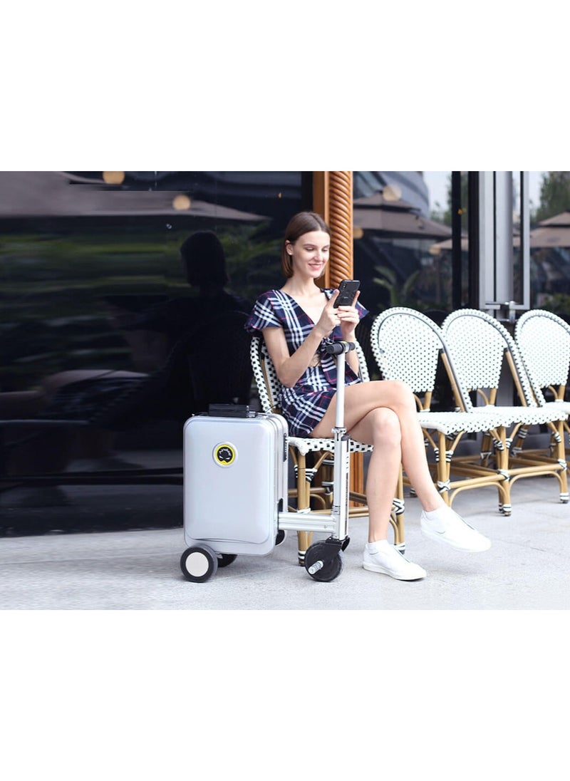 Airwheel SE3S Smart Travel Bag Electric Scooter with 250W Motor, Speed ​​up to 13km/h, Controlled via Mobile App, 73.26Wh Lithium-ion Battery (Removable), Charge your devices via external USB ports, Load weight up to 110kg, Allowed to be taken on plane, Bag weight up to 10kg, TSA security lock, LED ambient lighting, Storage space up to 20L