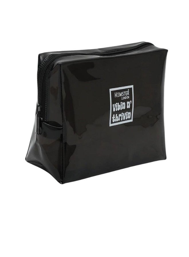 Hamster London Hampton Rectangle Waterproof Fashionable Make up Pouch Organizer Hand Bag Travel Pouch (Black) - Image 1