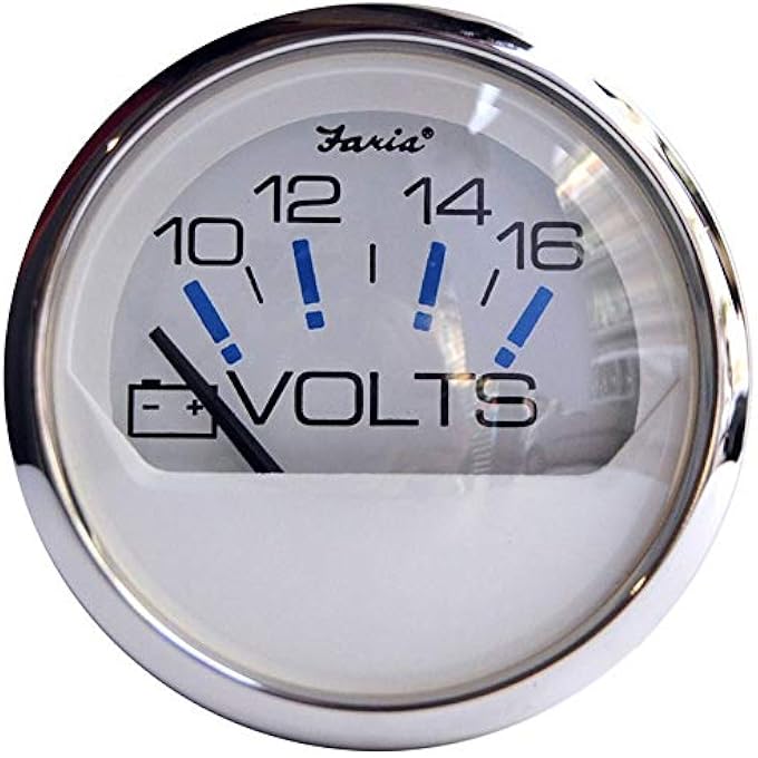 Unity 13805 Chesapeake Stainless Steel Voltmeter 1016 Vdc  2 White Black - Image 1