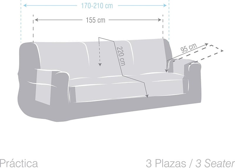 KINGLY Velvet Quilted Universal Elastic Sofa Cover Non-Slip Sofa Protector 3 Seater Armchair Cover with Machine Washable Adjustable Elastic Straps (3 Seater) (Green Blue) - Image 2