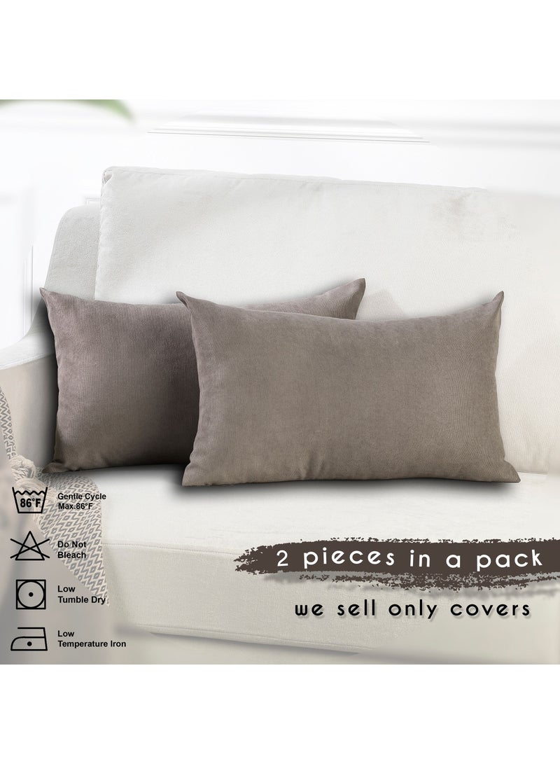 Zeenah Furniture Decorative Solid Color Invisible Zipper Diamond Cushion Cover Velvet Look Throw Pillow Set of 2 Cases for Chair Couch Bedroom & Livingroom Pillowcase - Image 2