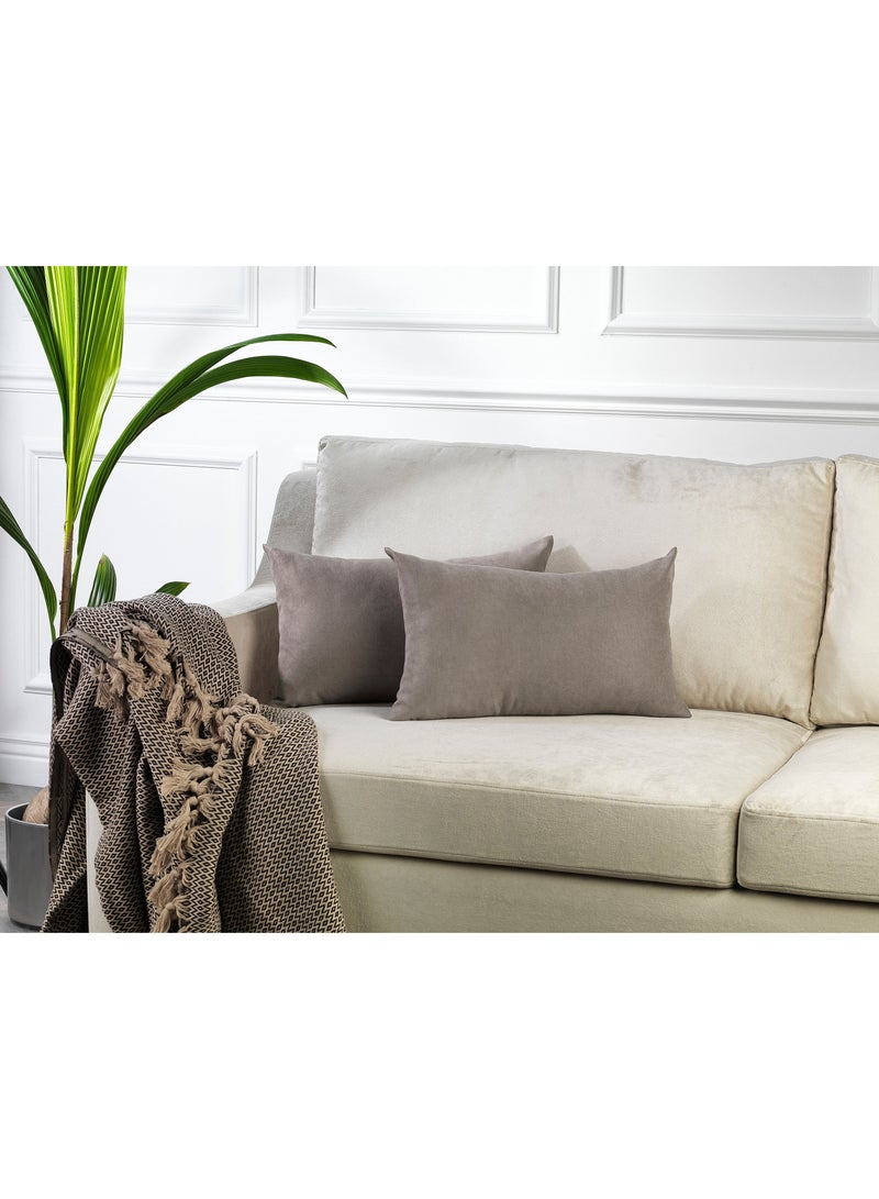 Zeenah Furniture Decorative Solid Color Invisible Zipper Diamond Cushion Cover Velvet Look Throw Pillow Set of 2 Cases for Chair Couch Bedroom & Livingroom Pillowcase - Image 1