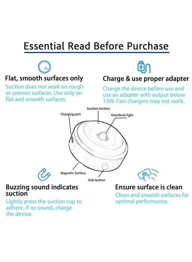 حامل هاتف للسيارة بشفط مغناطيسي كهربائي، شفط قوي للسيارة والمطبخ والصالة الرياضية والحمام والدش، محمول وسهل الاستخدام (فضي) - Image 4