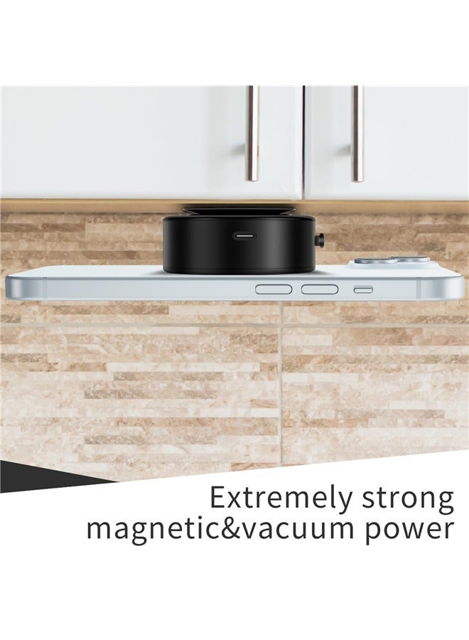 حامل هاتف للسيارة بشفط مغناطيسي كهربائي، شفط قوي للسيارة والمطبخ والصالة الرياضية والحمام والدش، محمول وسهل الاستخدام (فضي) - Image 5