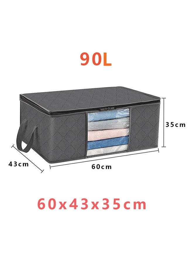 3 Large Size Bags Clothes Storage Organizer Foldable, Durable and Space-Saving with Clear Windows and Handles for Closets, Dorms, Pillows, Bedding, Clothes, Blankets - Image 2
