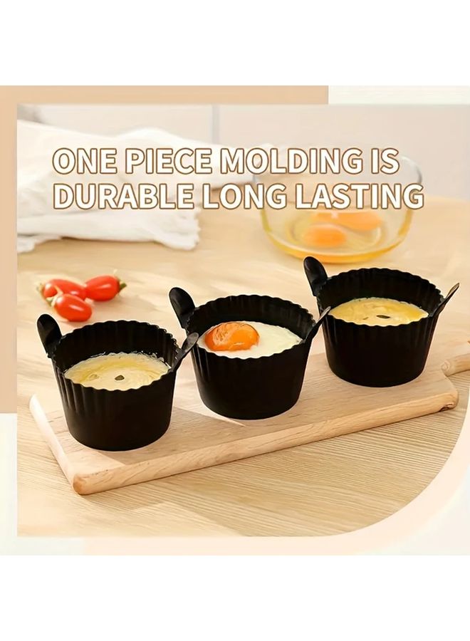 Black Silicone Air Fryer Baking Cups 3pcs Non Stick Food Grade For Eggs Muffins - Image 1