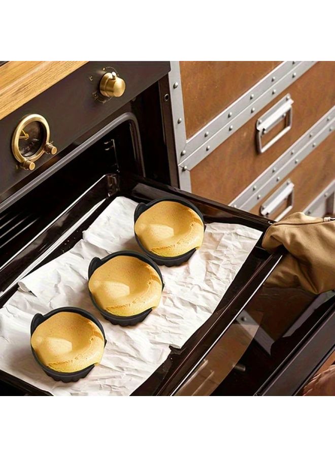 Black Silicone Air Fryer Baking Cups 3pcs Non Stick Food Grade For Eggs Muffins - Image 4