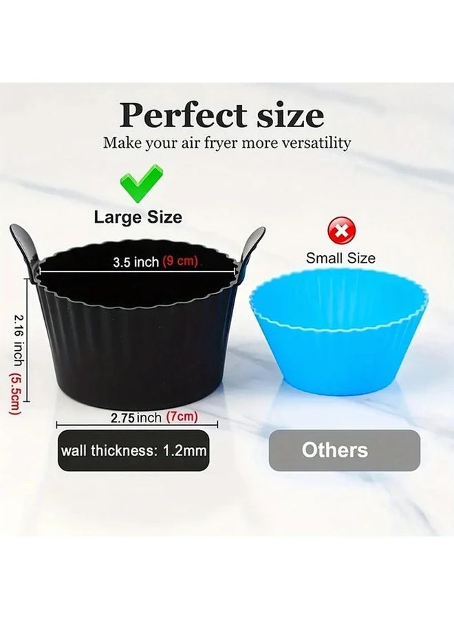 Black Silicone Air Fryer Baking Cups 3pcs Non Stick Food Grade For Eggs Muffins - Image 2