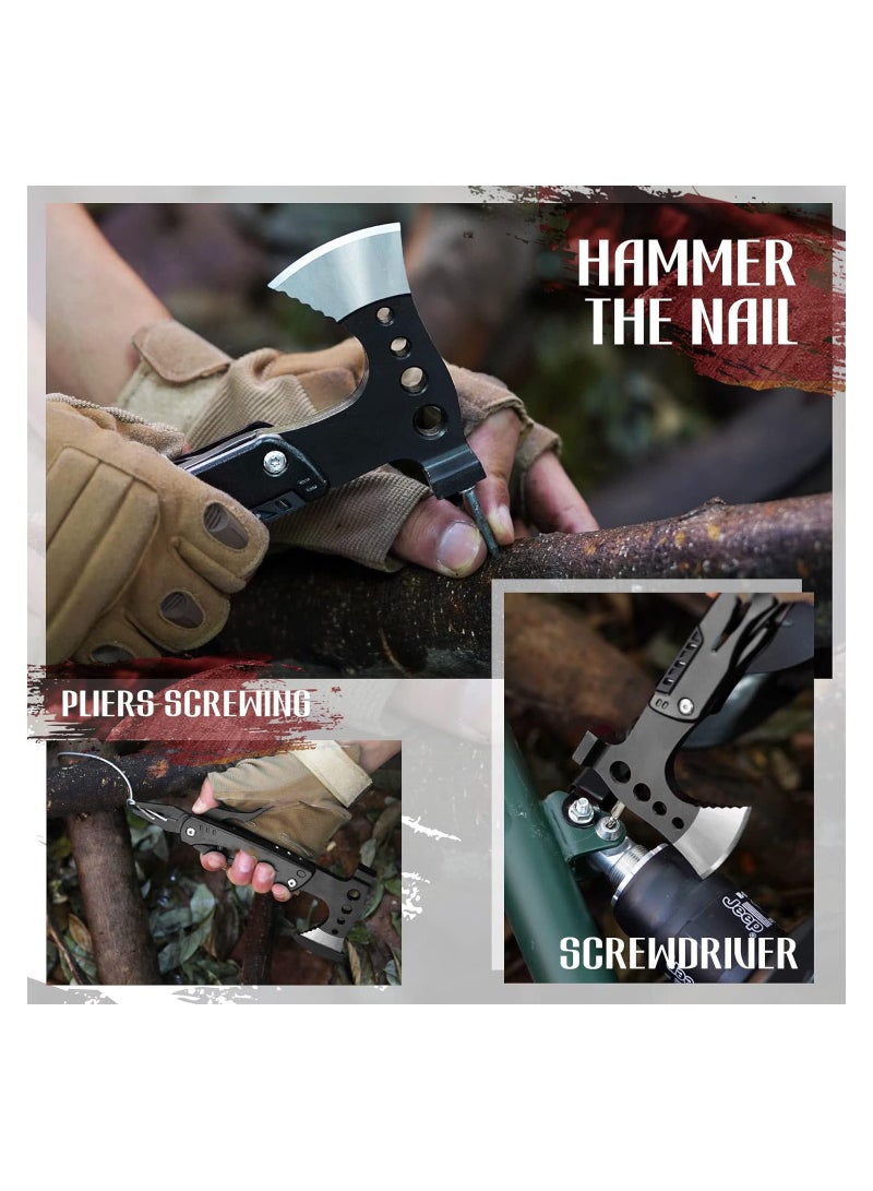 SYOSI Multitool Axe Hammer Camping Accessories, Father's Day, Unique Gifts for Dad Men Husband from Daughter Son, Survival Gear and Equipment, Unique Hunting Fishing Gift Ideas for Grandpa Him  - Image 5