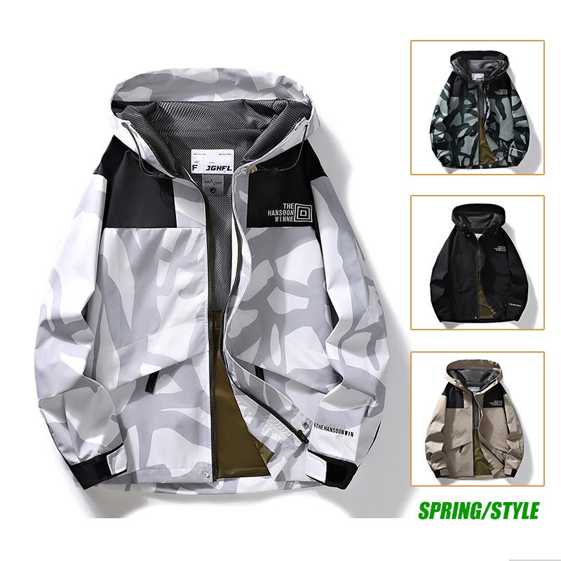 American Style Trendy Charge Clothes Men'S Loose Tooling Hooded Clothes Jacket Overcoat - Image 3