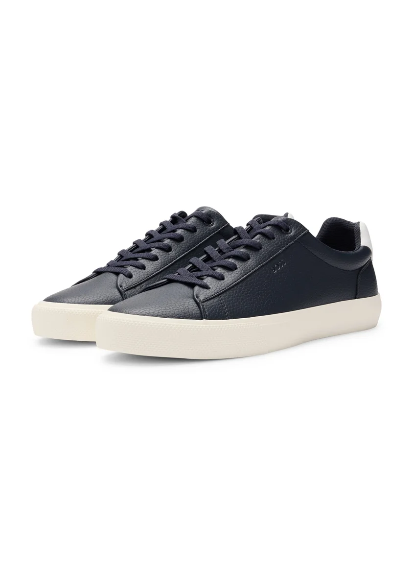 بوس Faux-leather trainers with contrast backtab
