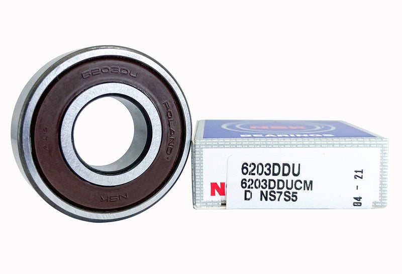 Nsk Bearings (2 Pack) 6203-2RS 6203DDU 6203VV Bearings 17X40X12MM Pressed Steel Cage,Deep Groove Ball Bearings - Image 3