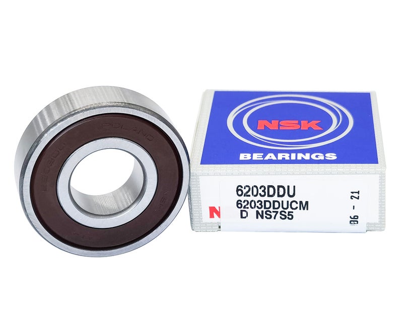 Nsk Bearings (2 Pack) 6203-2RS 6203DDU 6203VV Bearings 17X40X12MM Pressed Steel Cage,Deep Groove Ball Bearings - Image 4