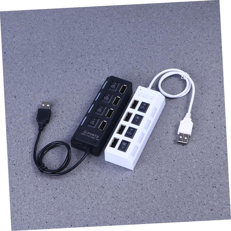 USB 2.0 Hub with Separate Power Switch LED Indicator High Speed Data Expander for Laptop PC Desktop - Image 3