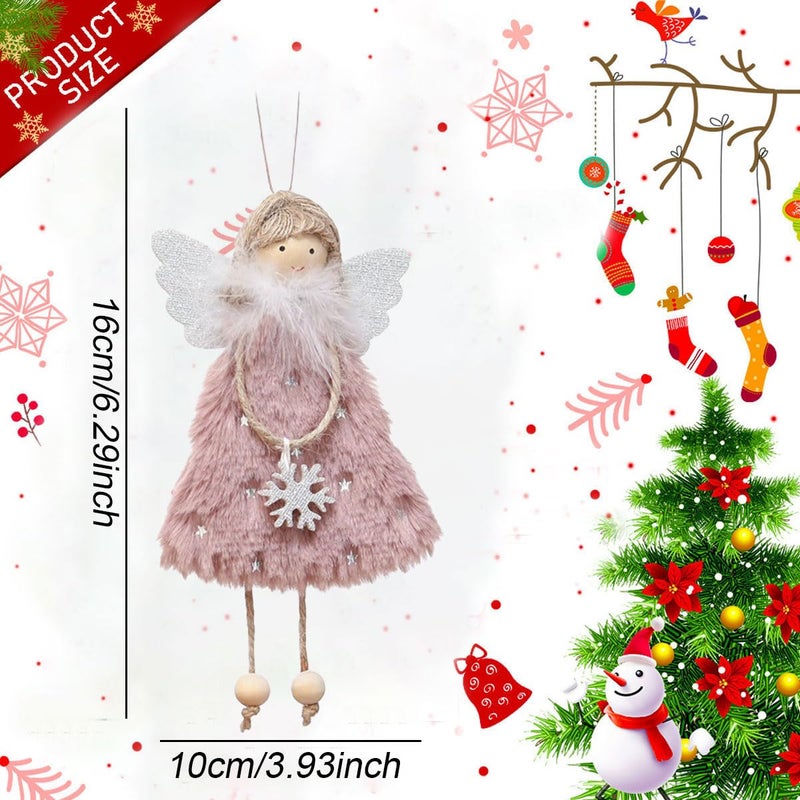 فزبنسركو FZBNSRKO 3 PCS Angel Doll Pendants Christmas Hanging Angel Angel Angel Angel Hanging Ornament Plush Angel Ornaments for Christmas Barty New Wedderio Deditar - Image 2