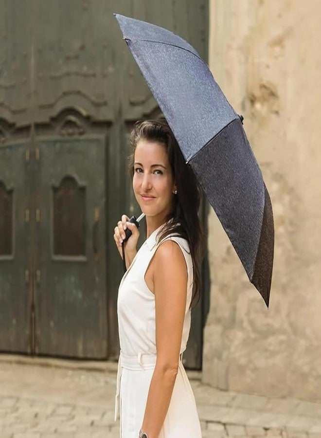 CLICKSY مظلة كليكي للحماية من الأشعة فوق البنفسجية، تفتح وتغلق تلقائيًا للحماية من المطر والشمس، مظلة ثلاثية الطي للرجال والنساء والأطفال والأولاد والبنات، مقاس كبير، أنيقة، قابلة للطي، مقاومة للرياح، للسفر (أزرق) - Image 2