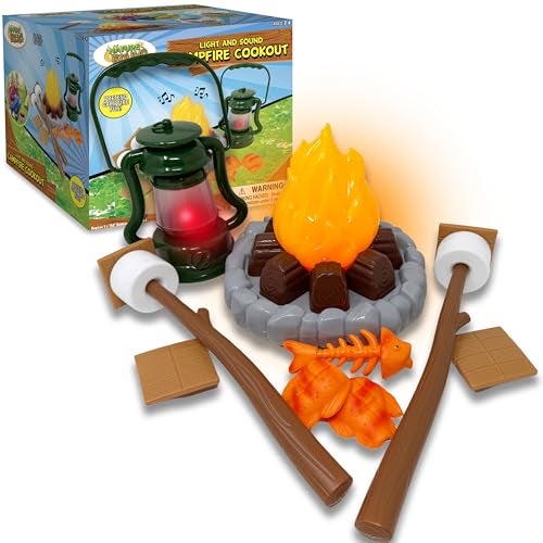 Nature Bound Kids Camping Playset LightUp Campfire Toy Set for Indoor and Outdoor Adventures Pretend SMores Lantern and Camping Accessories Gift Box - Image 1