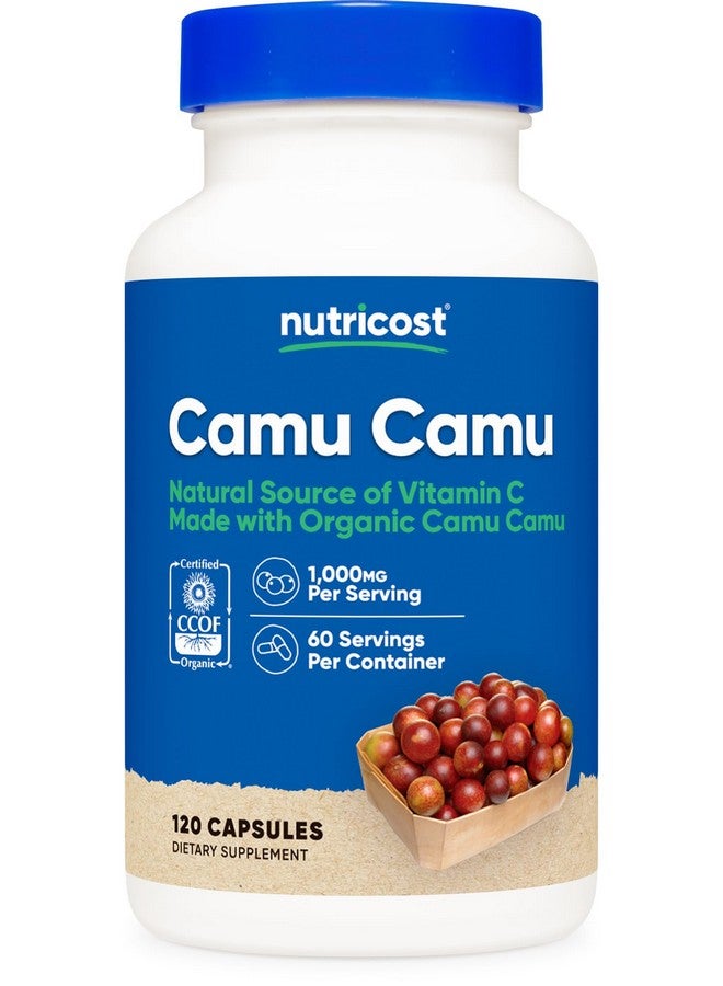 Nutricost Nutricost Camu Camu 1000mg, 120 Capsule - CCOF Certified Made with Organic, Non-GMO and Gluten Free  - Image 1