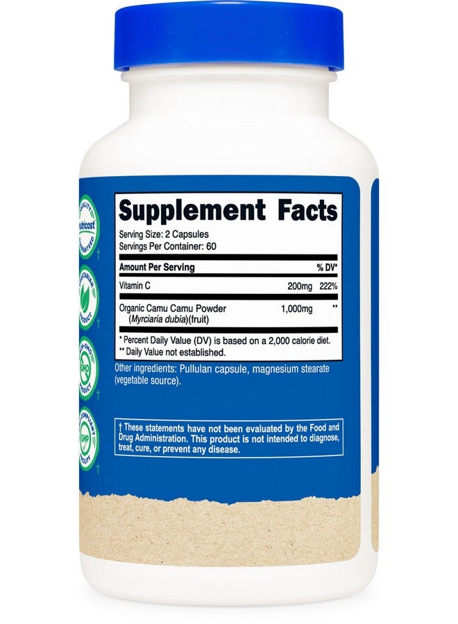 Nutricost Nutricost Camu Camu 1000mg, 120 Capsule - CCOF Certified Made with Organic, Non-GMO and Gluten Free  - Image 5