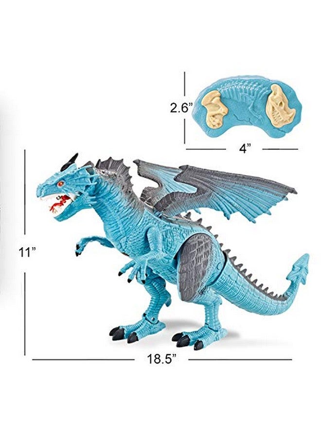 Liberty imports Liberty Imports Remote Control RC Dragon Toy - LED Light Up Walking, Roaring and Spraying Smoke, Shaking Head, Light Up Eyes and Sounds (Ice Dragon With Smoke)  - Image 5