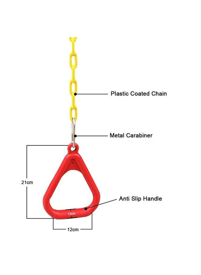 Toy Park - Toy Park Gym Trapeze Ring Set for Kids/Adults Trapeze Bar Flying Pull up Ring Sports Outdoor & Indoor Gym Swing (Red) - Image 1