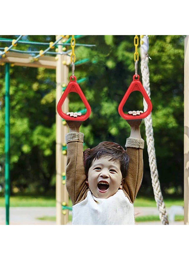 Toy Park - Toy Park Gym Trapeze Ring Set for Kids/Adults Trapeze Bar Flying Pull up Ring Sports Outdoor & Indoor Gym Swing (Red) - Image 1
