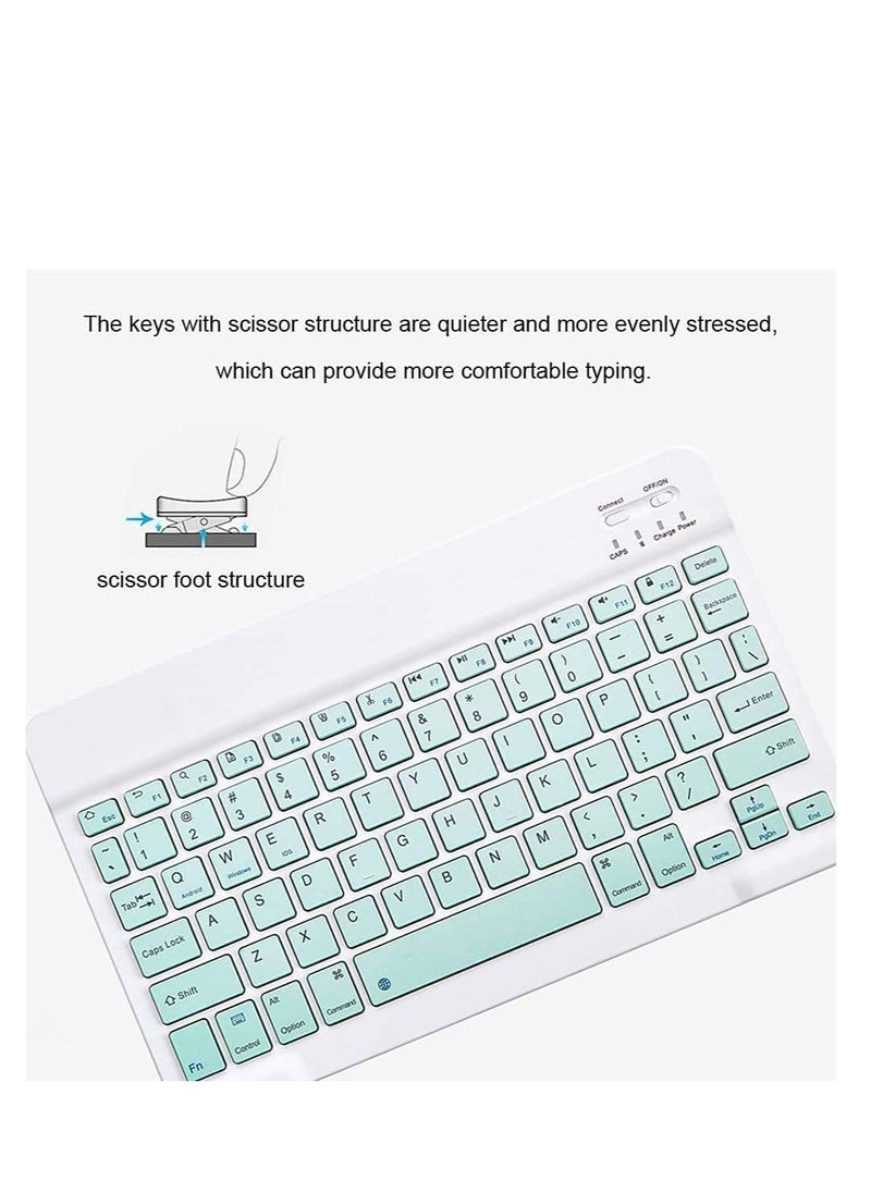 Generic - Rechargeable Bluetooth Keyboard and Mouse Combo Ultra-Slim Portable Compact Wireless Mouse Keyboard Set for Android Windows Tablet Cell Phone iPhone iPad Pro Air Mini, iPad OS/iOS 13 and above (Green) - Image 1