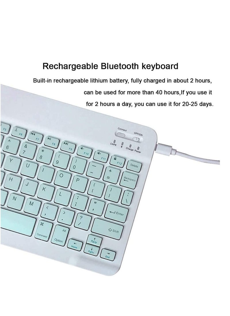 Generic - Rechargeable Bluetooth Keyboard and Mouse Combo Ultra-Slim Portable Compact Wireless Mouse Keyboard Set for Android Windows Tablet Cell Phone iPhone iPad Pro Air Mini, iPad OS/iOS 13 and above (Green) - Image 1