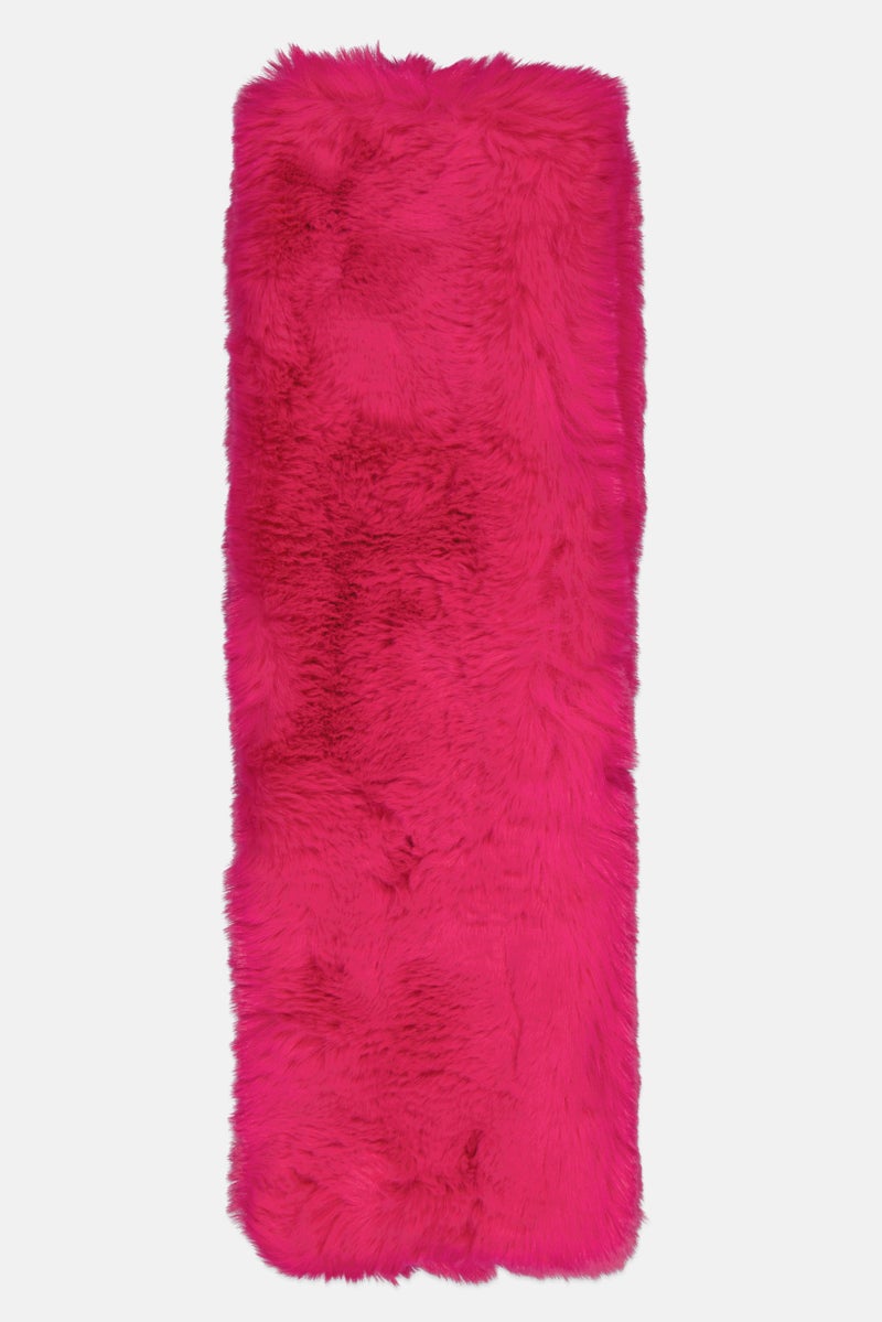 ADRIENNE VITTADINI Women Faux Fur Scarves 115 x 20 cm, Fuchsia  - Image 2