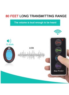 KASTWAVE مكتشف المفاتيح، Reyke 85dB+ RF، علامات تحديد موقع العنصر مع 40 مترًا. نطاق العمل، جهاز البحث عن المفاتيح اللاسلكي عن بعد للعثور على نظارات المحفظة ومفتاح الهاتف وجهاز تعقب الحيوانات الأليفة، وجهاز إرسال RF و4 أجهزة استقبال  - Image 3