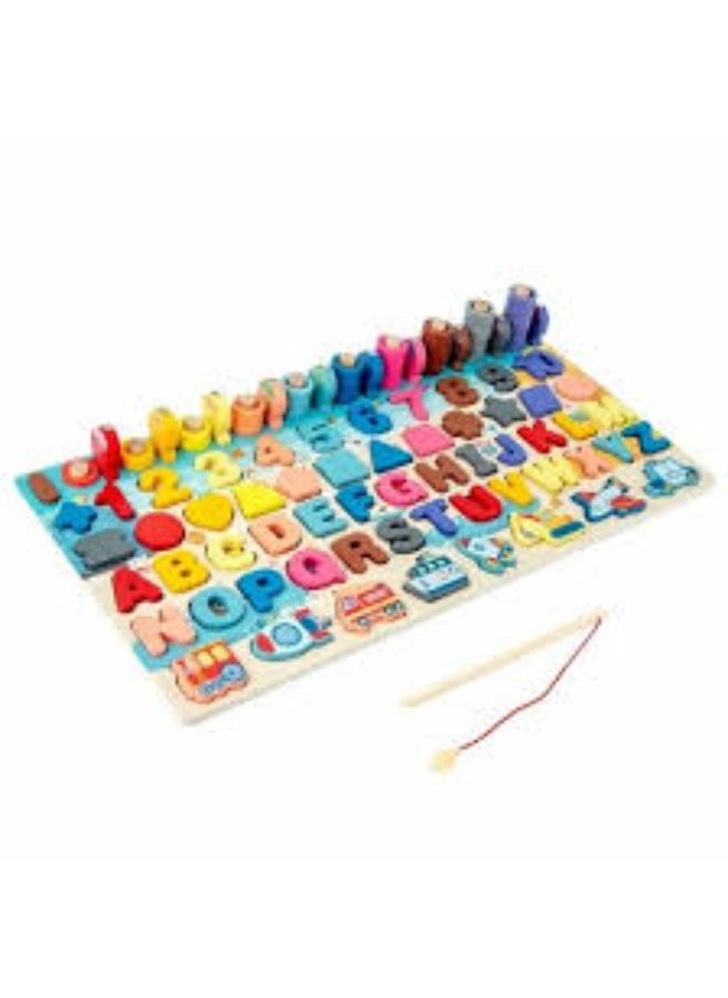 TOY GARDEN Montessori Toys Wooden Number Alphabet Puzzles Shapes Counting and Sorting Toy Fishing Game Math Educational Toy Kids Board Game for 3 4 5 Years Old  - Image 5