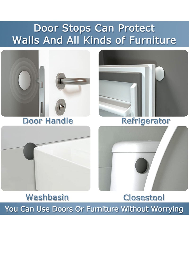 Y&D Door Stoppers Wall Protector, Handle Silicone Crash Pad, 4 Pieces Self-Adhesive Rear Buffers Quiet Anti-Bump Pads Furniture Accessories for Home Office (Black) - Image 2