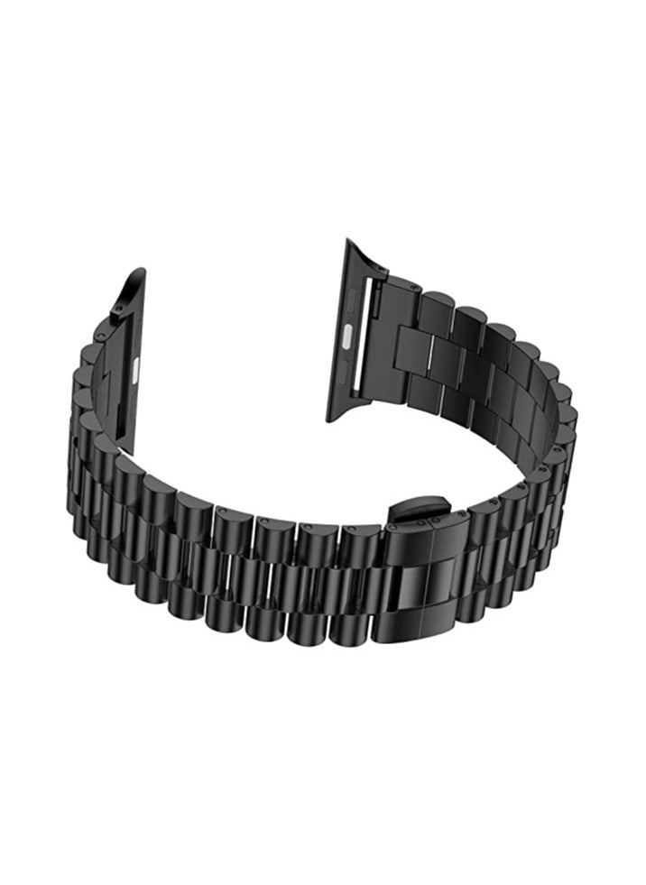 Generic - Compatible with Apple Watch Band Series 5 44mm 42mm, Stainless Steel iWatch Band with Butterfly Folding Clasp for iWatch Band Series 5/4/3/2/1 - Image 1