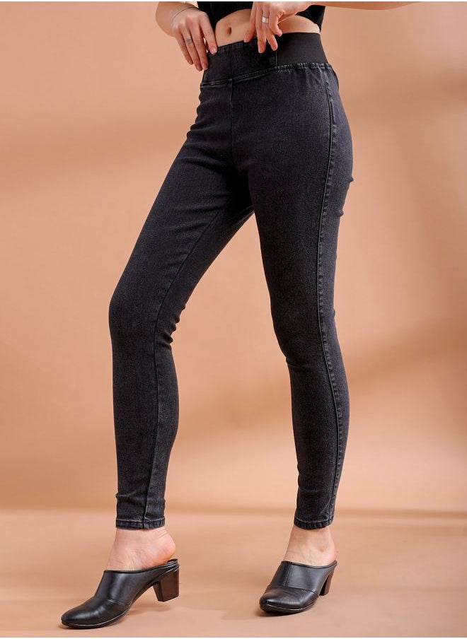 Freehand - Women Super Skinny Solid High-Rise Denim Jeggings - Image 1