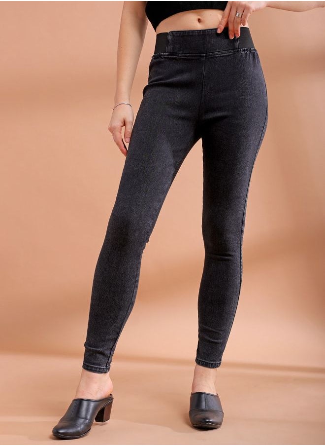 Freehand - Women Super Skinny Solid High-Rise Denim Jeggings - Image 1